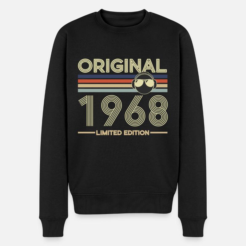 1968 - Männer Premium Bio Pullover - Schwarz