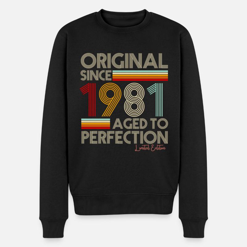 1981 - Männer Premium Bio Pullover - Schwarz