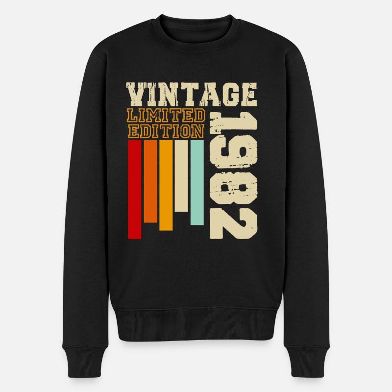1982 - Männer Premium Bio Pullover - Schwarz