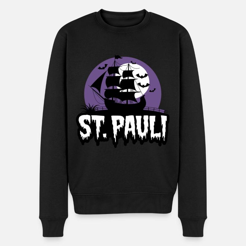 St. Pauli Halloween Reeperbahn Kiez - Männer Premium Bio Pullover - Schwarz