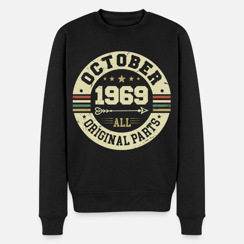 Legendär seit Oktober 1969 Geburtstag Oktober 1969 - Männer Premium Bio Pullover - Schwarz