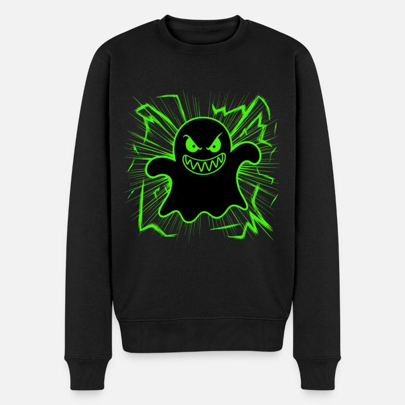 fantôme Halloween fantômes motif effrayant - Pull Premium bio Homme - noir