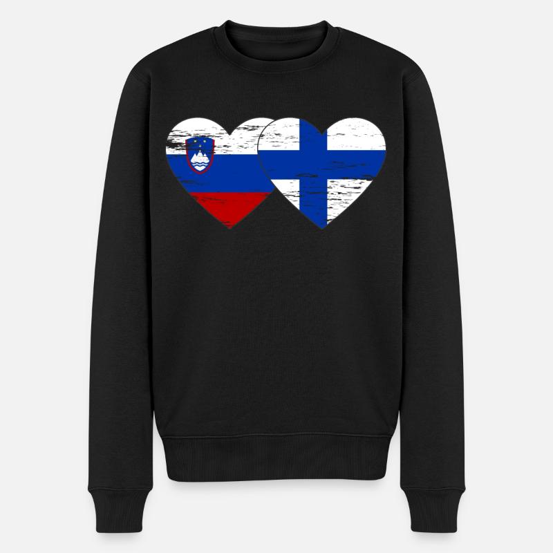 Slovénie Drapeau Finnalnd coeur utilisé - Pull Premium bio Homme - noir