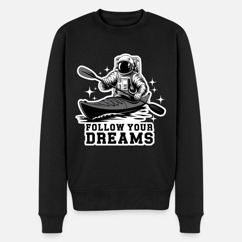 Kayak Astronaute Suivez vos rêves - Pull Premium bio Homme - noir