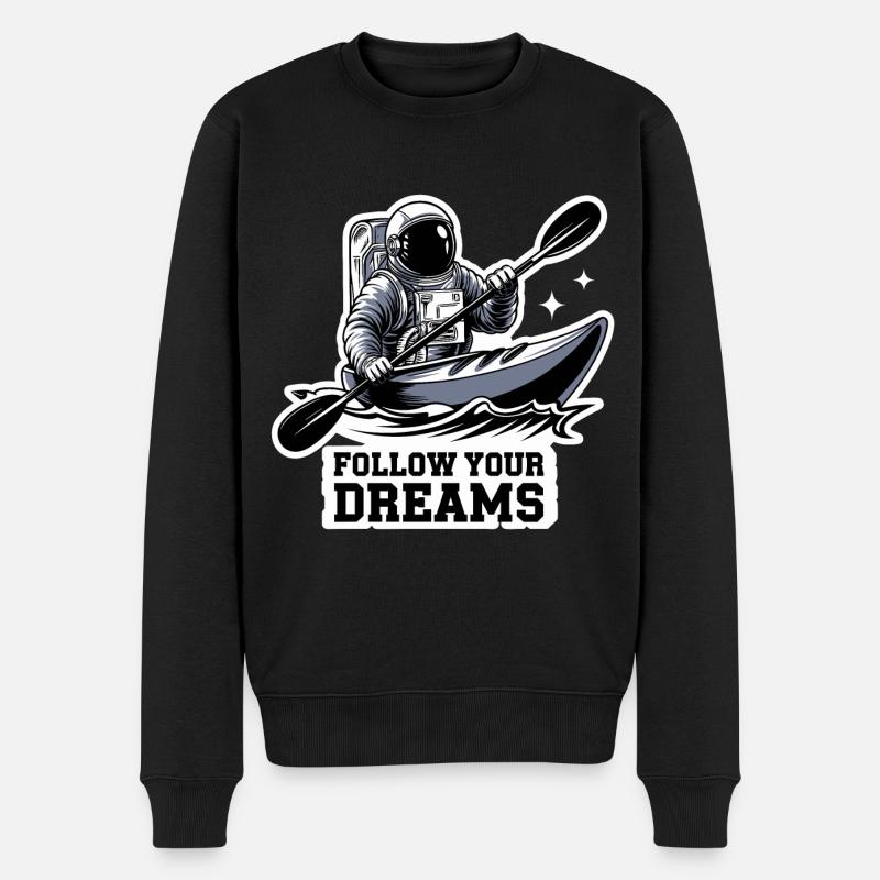 Kayak Astronaute Suivez vos rêves - Pull Premium bio Homme - noir