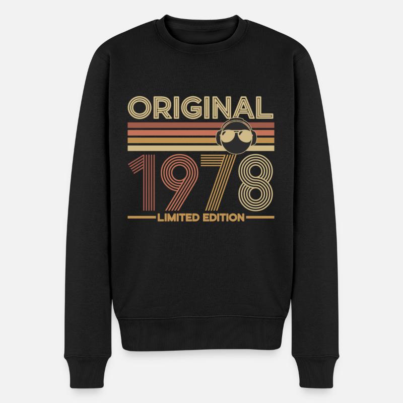 1978 - Männer Premium Bio Pullover - Schwarz