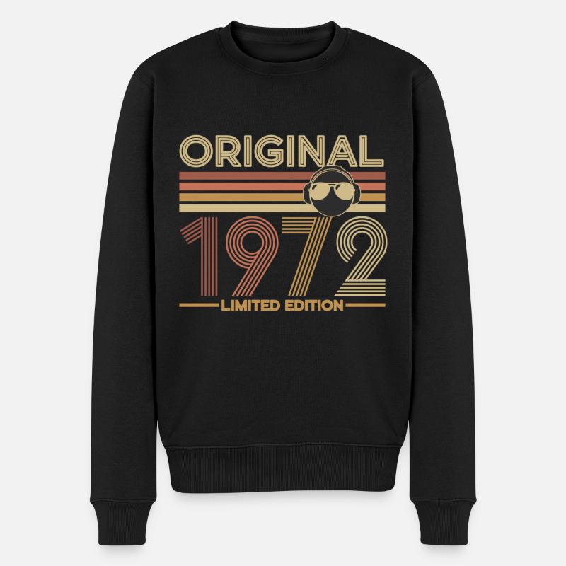 1972 - Männer Premium Bio Pullover - Schwarz