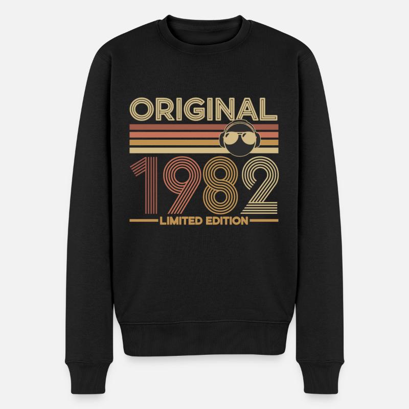 1982 - Männer Premium Bio Pullover - Schwarz