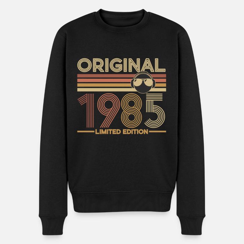 1985 - Männer Premium Bio Pullover - Schwarz