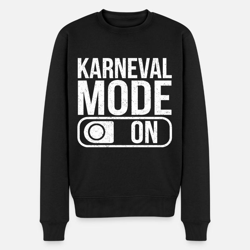 Karneval Mode On Fasching Fasnet - Männer Premium Bio Pullover - Schwarz