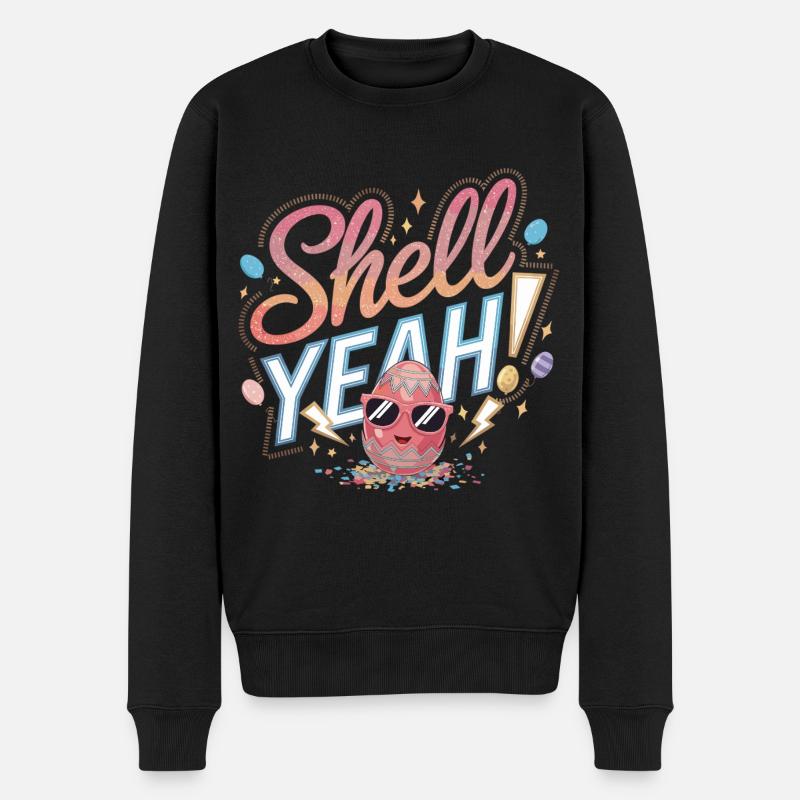 Shell Yeah! – Cooles Osterei - Männer Premium Bio Pullover - Schwarz