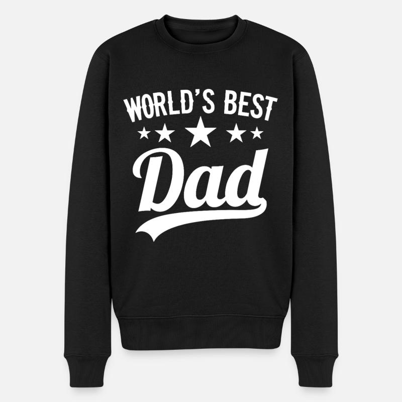 Bester Papa der Welt Vatertag - Männer Premium Bio Pullover - Schwarz