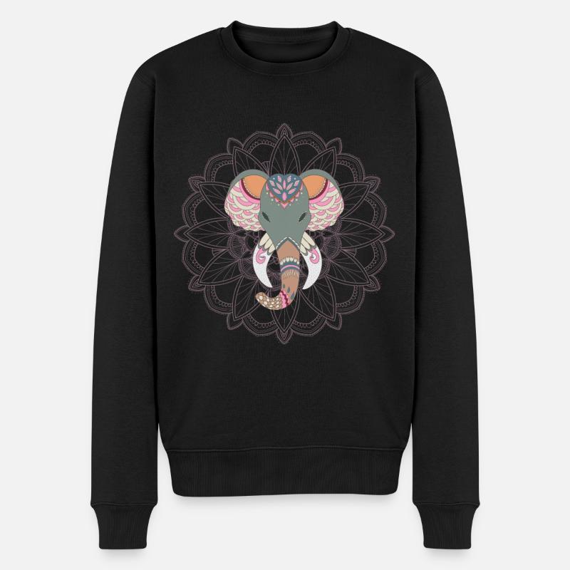 Ganesha Mandala - Männer Premium Bio Pullover - Schwarz