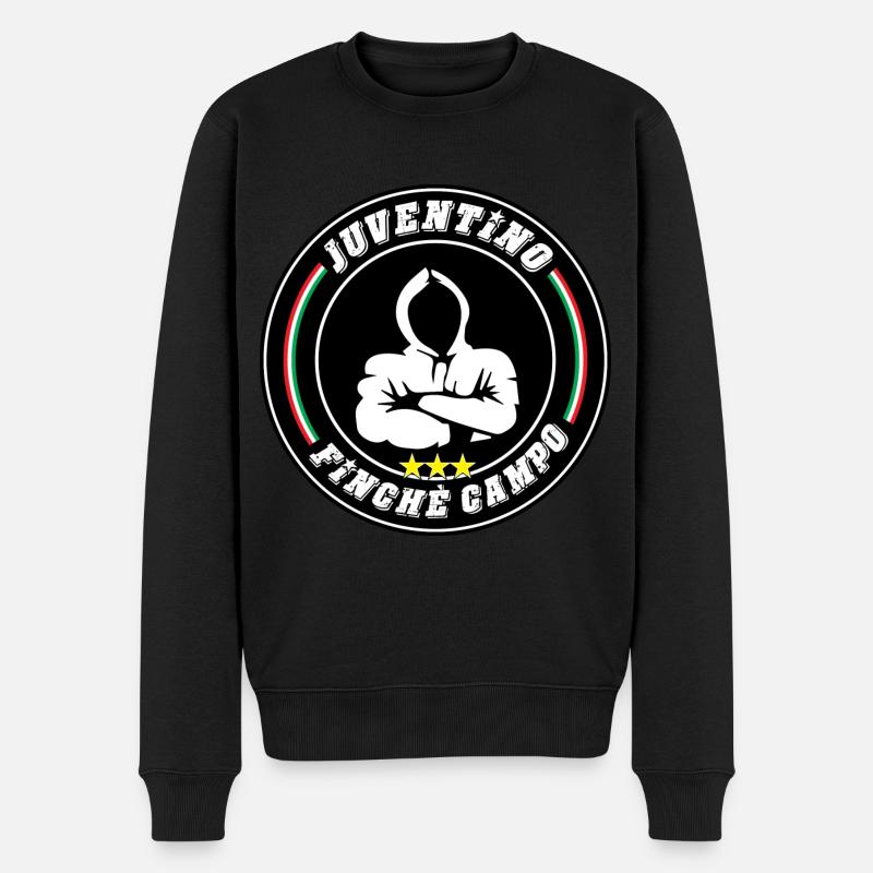 Juventino finchè campo - Männer Premium Bio Pullover - Schwarz