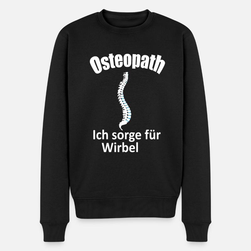 Osteopath, Ich sorge für Wirbel, shirt Geschenk - Männer Premium Bio Pullover - Schwarz