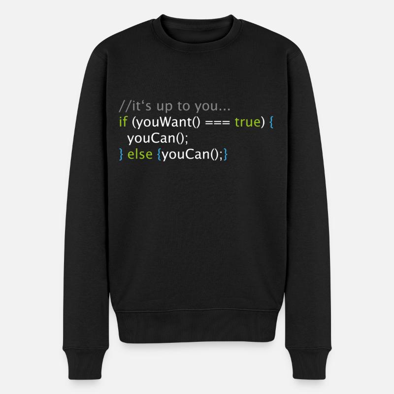 Informatik Nerd Geek Programmierer Code - Männer Premium Bio Pullover - Schwarz
