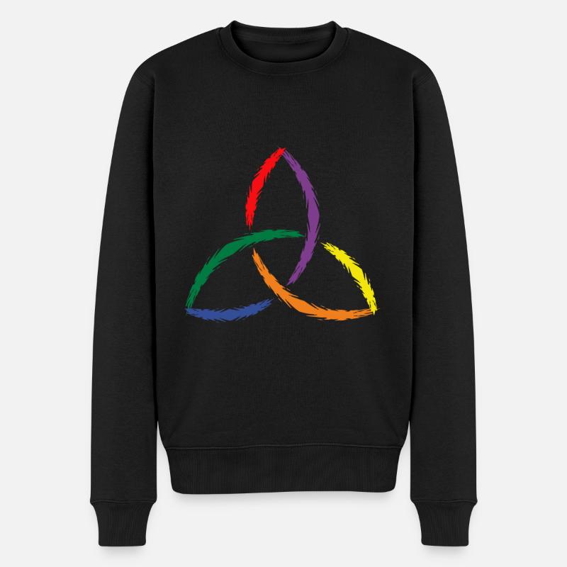 Symbole celtique Triquetra Arc-en-ciel - Pull Premium bio Homme - noir