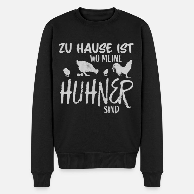 Hühnerstall Hühner Fan und Bauer Geschenk - Männer Premium Bio Pullover - Schwarz