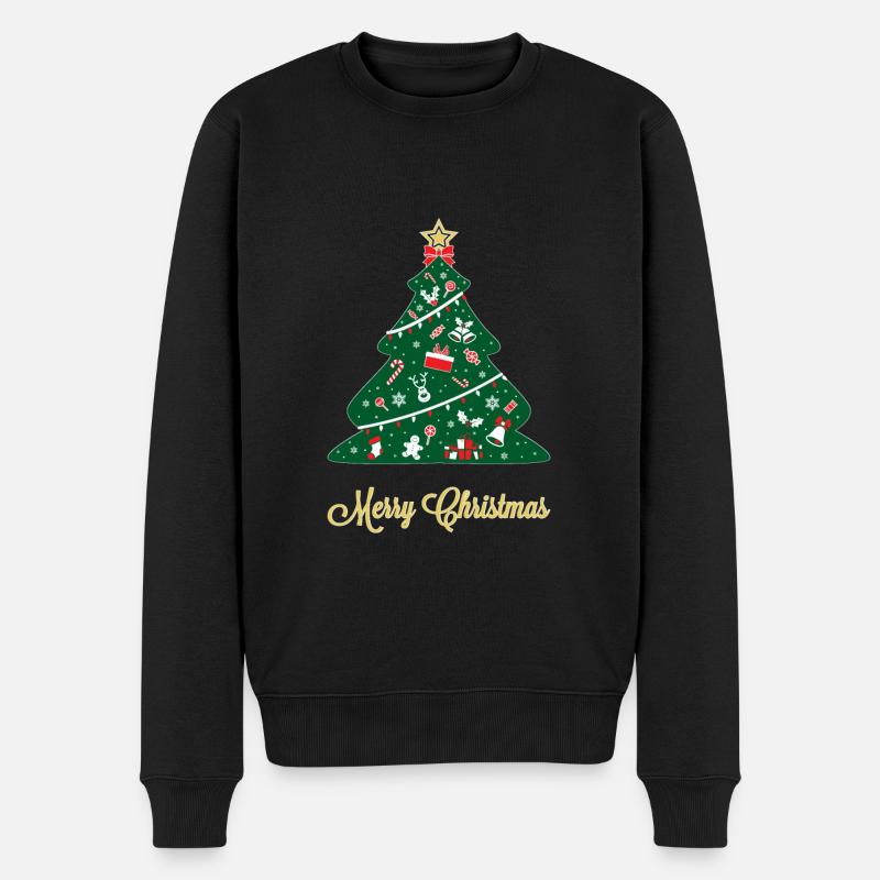 Weihnachtsbaum Weihnachten Christmas Geschenkidee - Männer Premium Bio Pullover - Schwarz