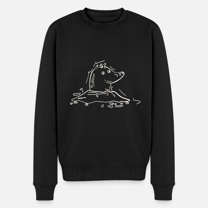 Maulwurf in süß. - Männer Premium Bio Pullover - Schwarz