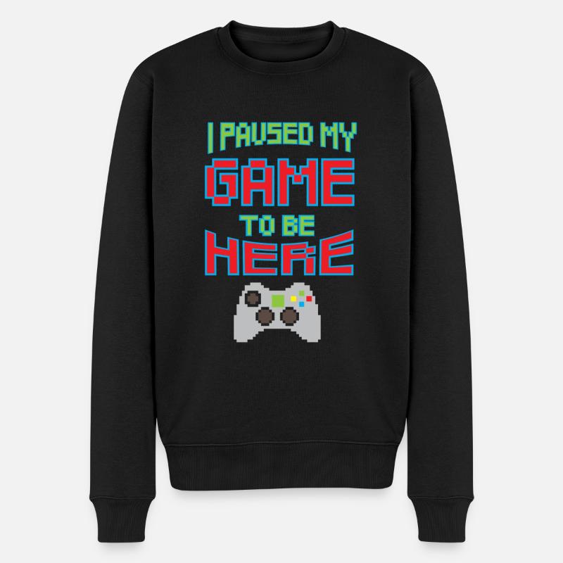 Retrogaming - Zocken - Videospiel - Männer Premium Bio Pullover - Schwarz