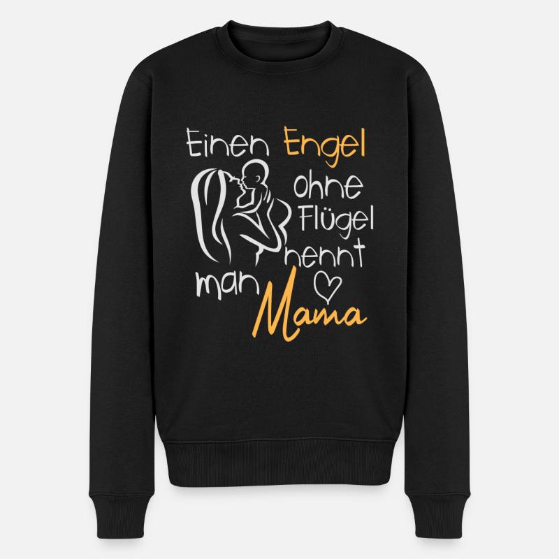 Mama Engel - Männer Premium Bio Pullover - Schwarz