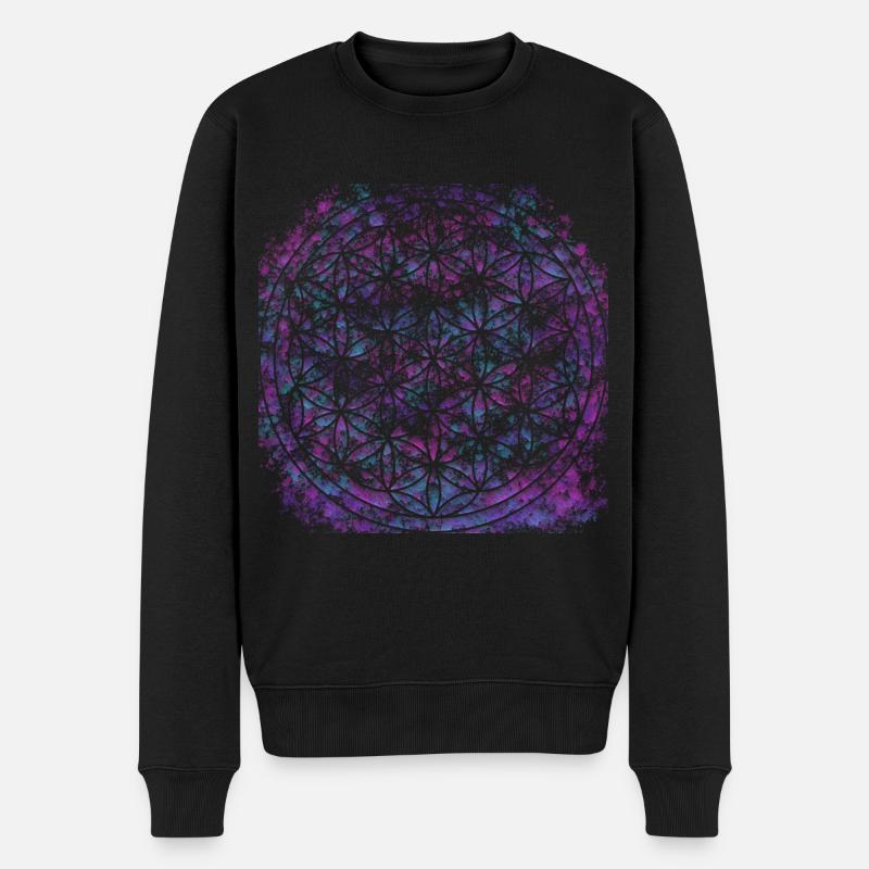 Blume des Lebens 1 - Männer Premium Bio Pullover - Schwarz