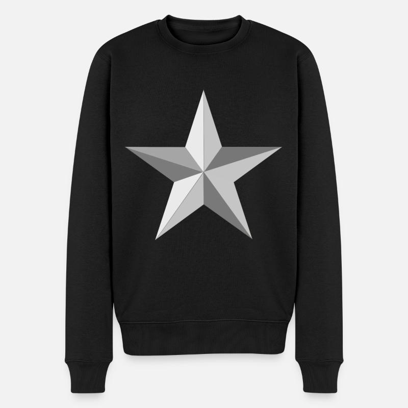 Silberner Stern - Männer Premium Bio Pullover - Schwarz
