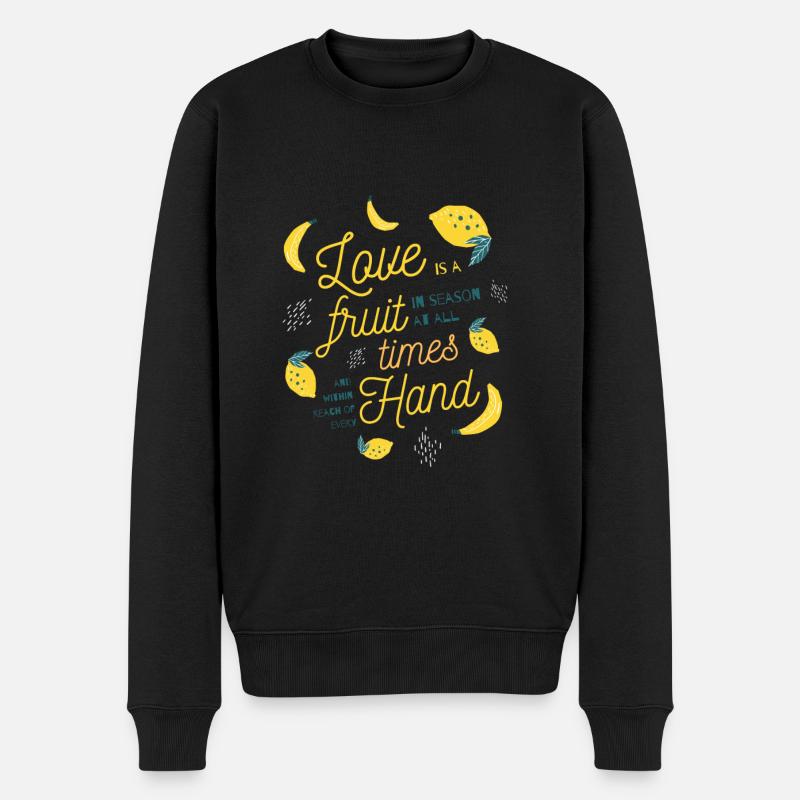 Citation d'amour banane citron jaune mignon - Pull Premium bio Homme - noir