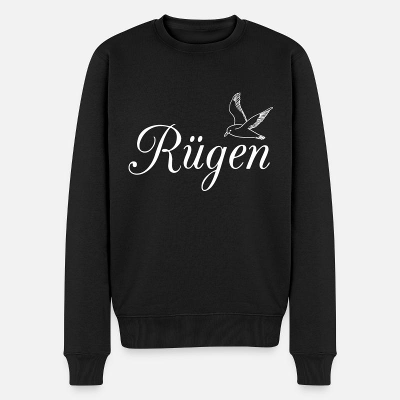 Rügen Möwe - Männer Premium Bio Pullover - Schwarz