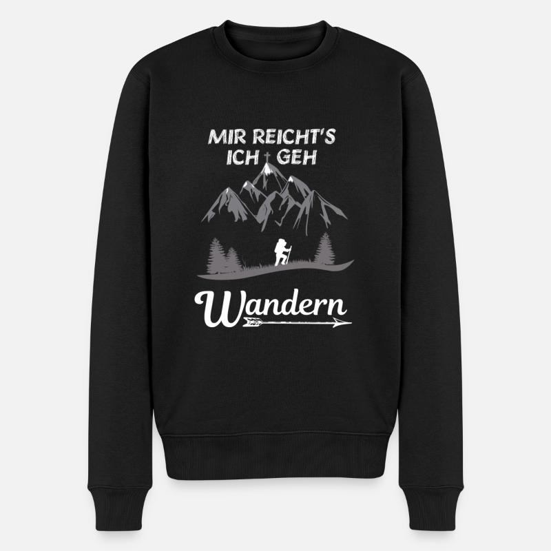 Wandern, Wanderer, Bergsteigen, Bergsteiger, Natur - Männer Premium Bio Pullover - Schwarz