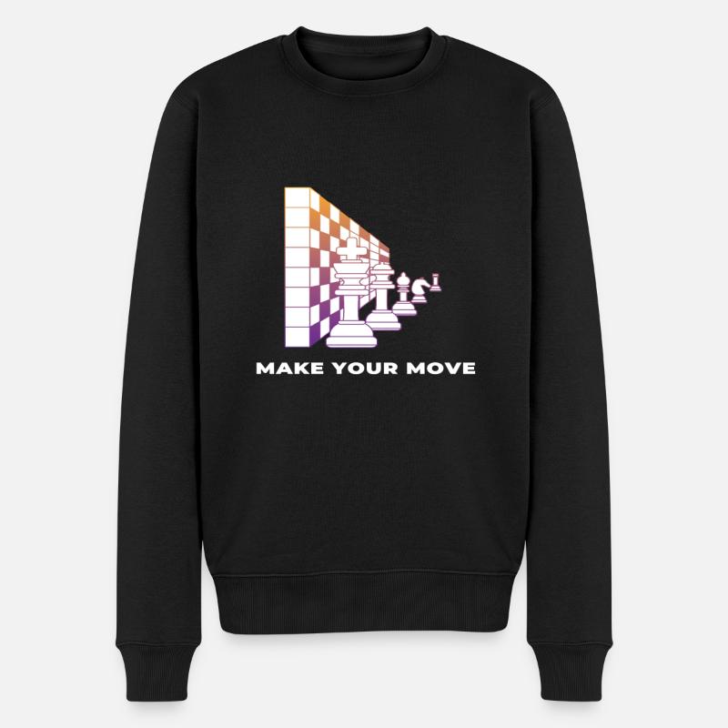 Schach Schachfiguren Schachbrett Make your Move - Männer Premium Bio Pullover - Schwarz