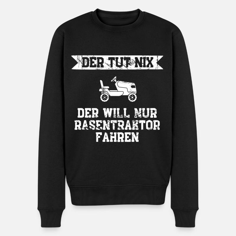 Rasen mähen / Garten Geschenkidee - Männer Premium Bio Pullover - Schwarz