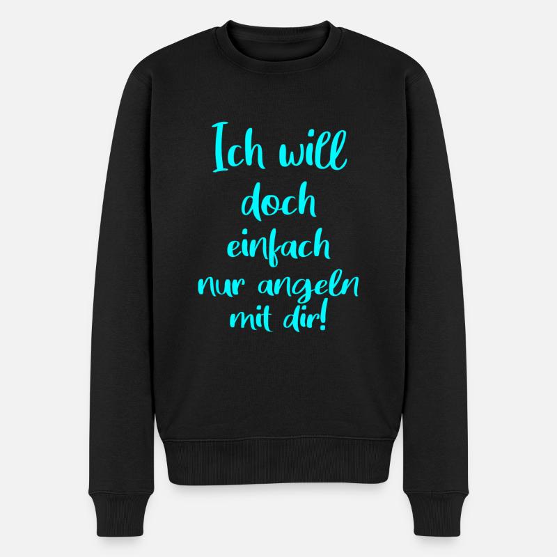 Angel Spruch - Männer Premium Bio Pullover - Schwarz