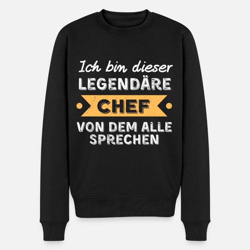Legendärer Chef Geschenkidee lustige sprüche - Männer Premium Bio Pullover - Schwarz