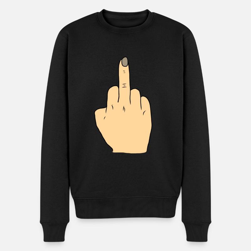 Mittelfinger Geschenk - Männer Premium Bio Pullover - Schwarz