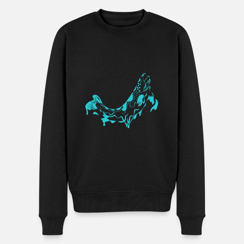 Saumon saumon poisson - Pull Premium bio Homme - noir