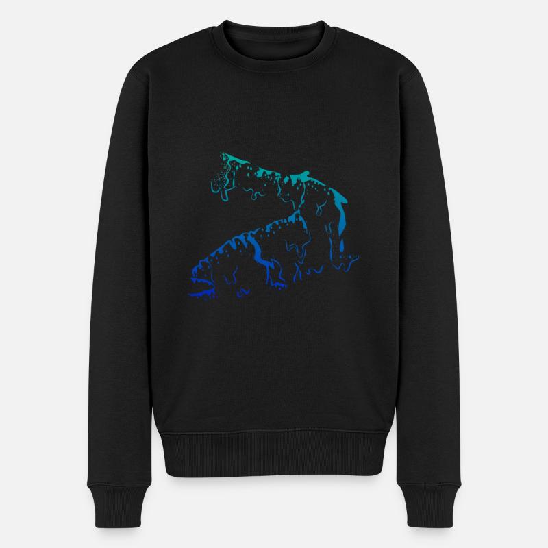 Lachs Salmon Fisch - Männer Premium Bio Pullover - Schwarz