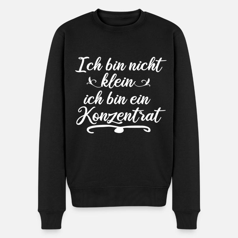 Ich bin nicht klein ich bin ein Konzentrat - Männer Premium Bio Pullover - Schwarz