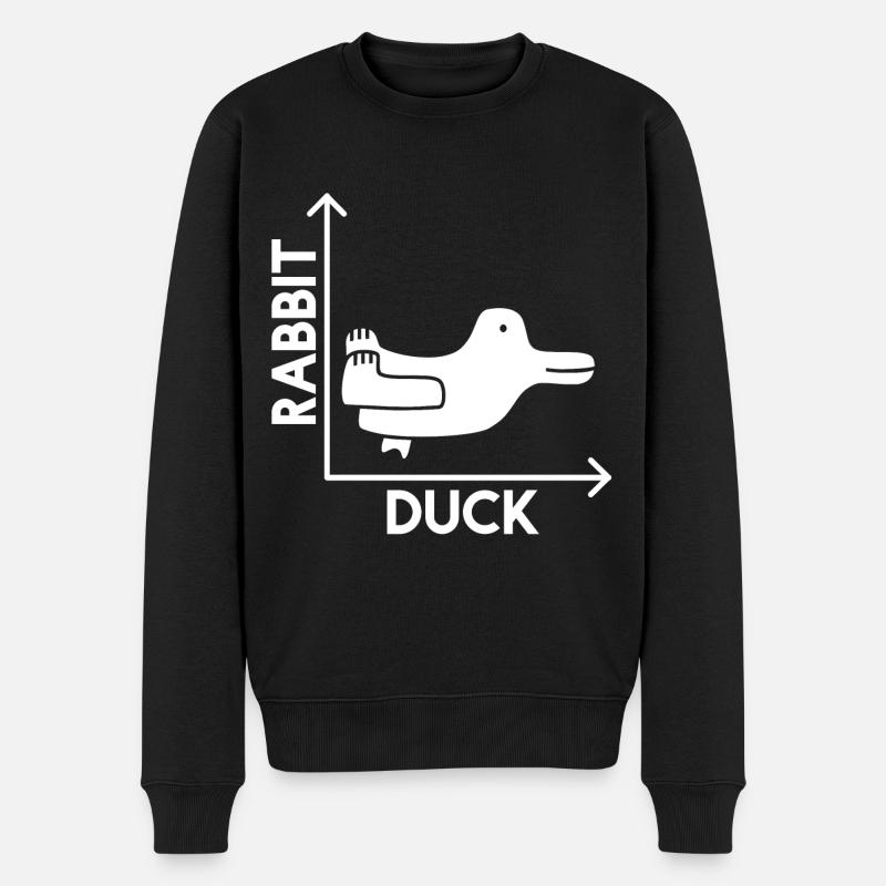 Ente Hase - X Y Achse Mathematik - Männer Premium Bio Pullover - Schwarz