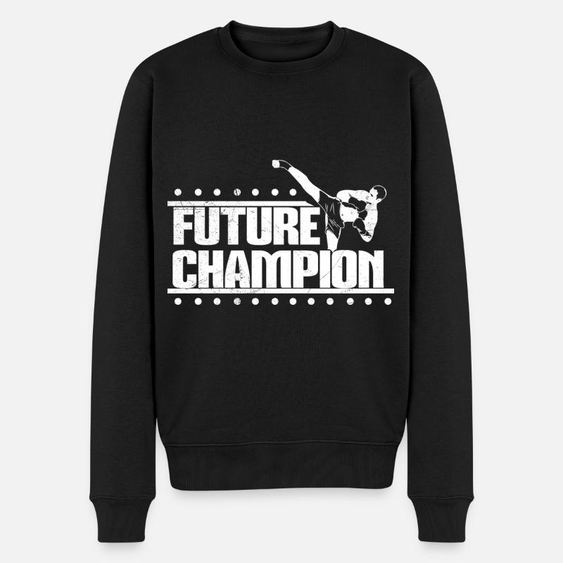 Kickboxen Sport Geschenkidee - Männer Premium Bio Pullover - Schwarz