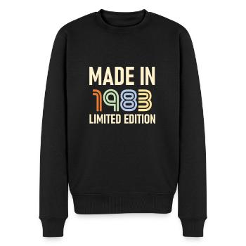 1983 BIRTHDAY - Men's Premium Organic Jumper - black - Front - Nico (187cm)