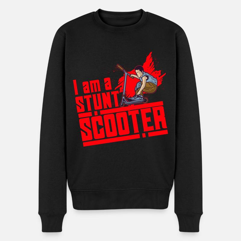 Scooter Stunt Tretroller - Männer Premium Bio Pullover - Schwarz