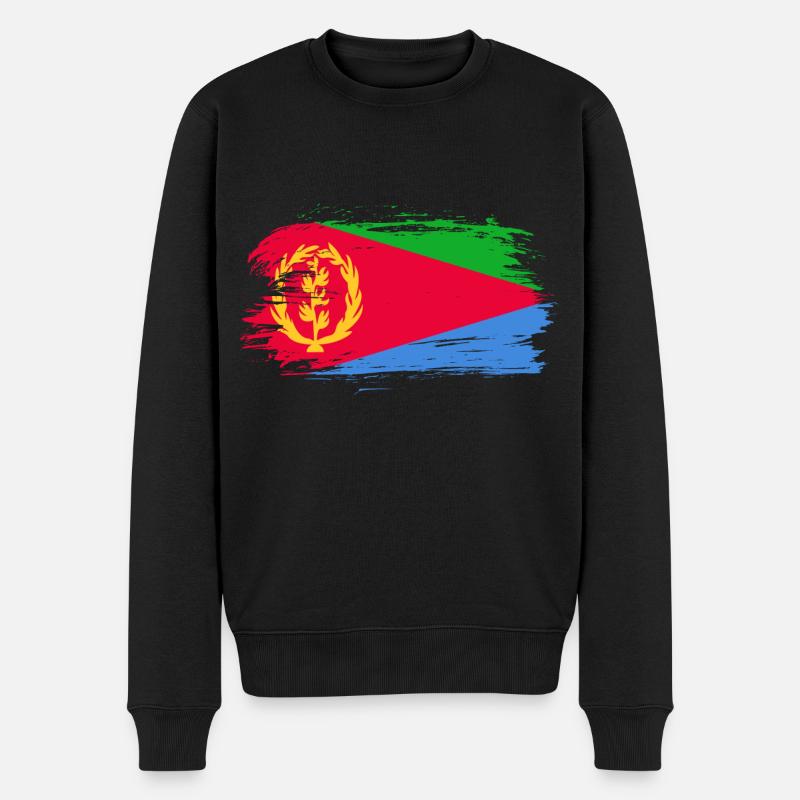 Eritrea Flagge - Männer Premium Bio Pullover - Schwarz