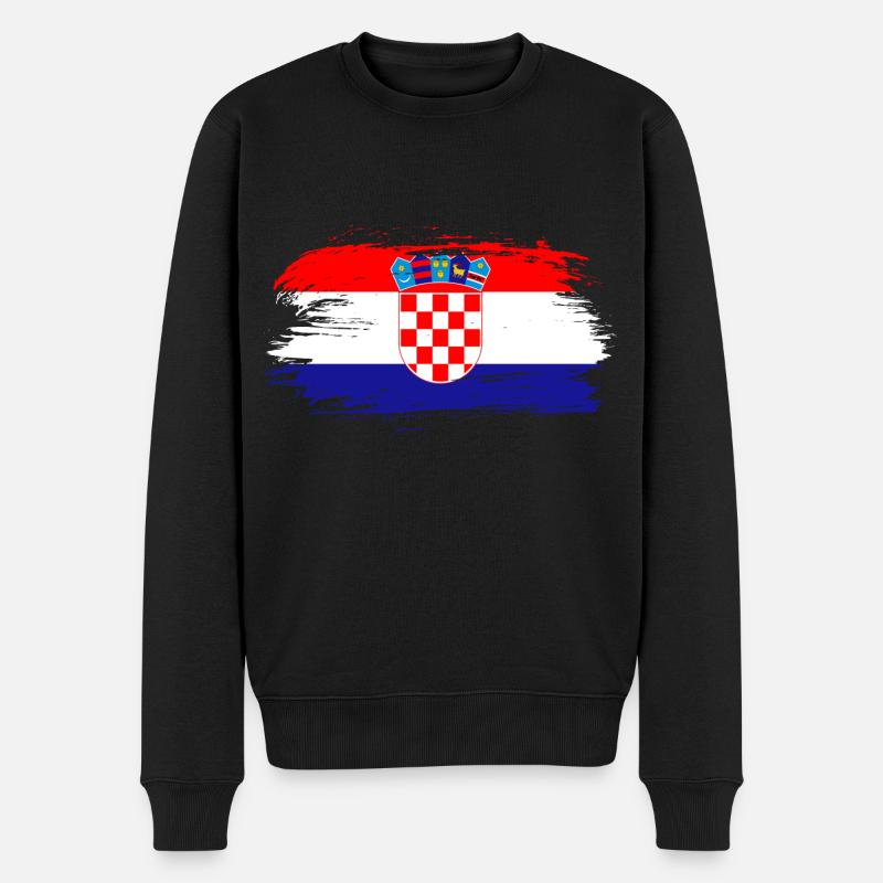 Kroatien Flagge - Männer Premium Bio Pullover - Schwarz