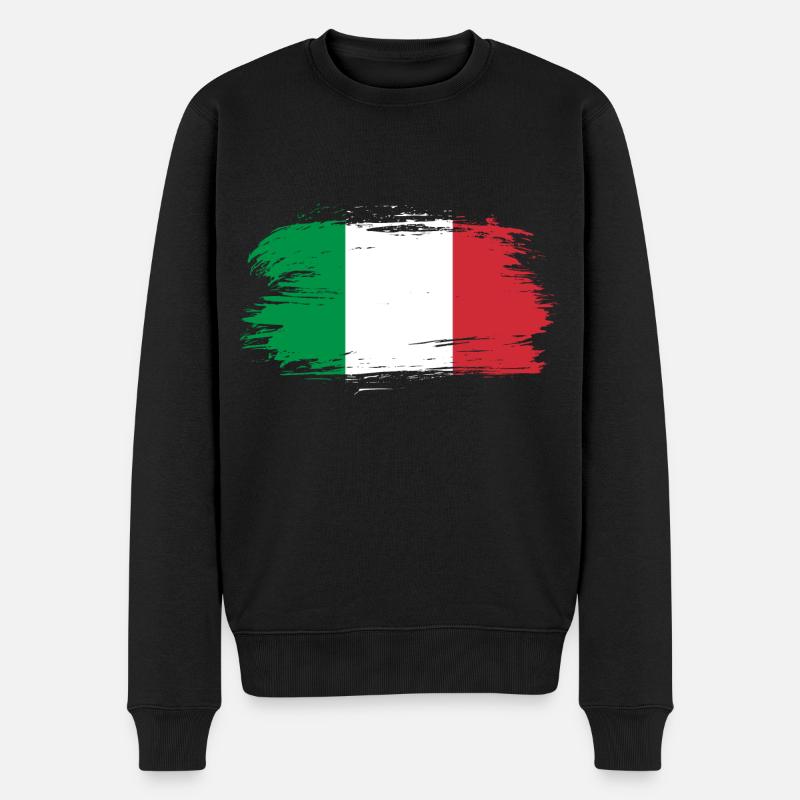 Italien Flagge - Männer Premium Bio Pullover - Schwarz