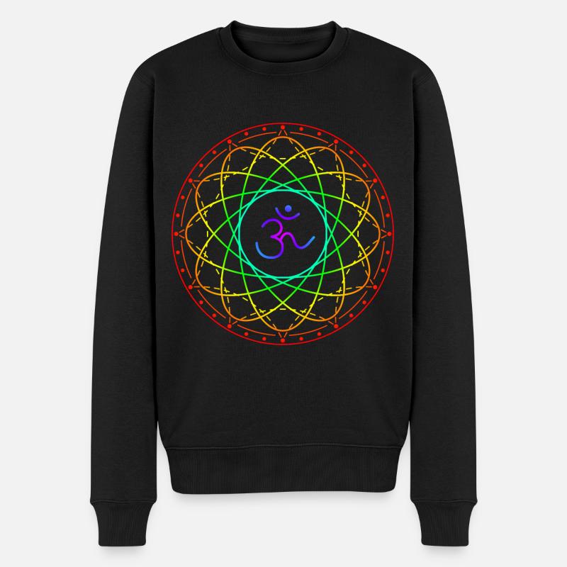 Géométrie sacrée avec symbole Om - Pull Premium bio Homme - noir