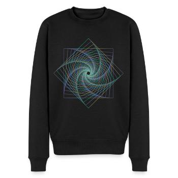 Sacred geometry spiral - Men's Premium Organic Jumper - black - Front - Nico (187cm)