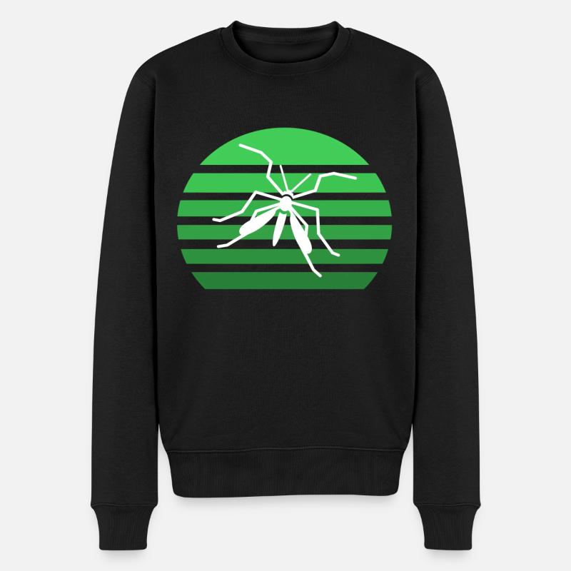 Mücke Sonnenuntergang - Männer Premium Bio Pullover - Schwarz