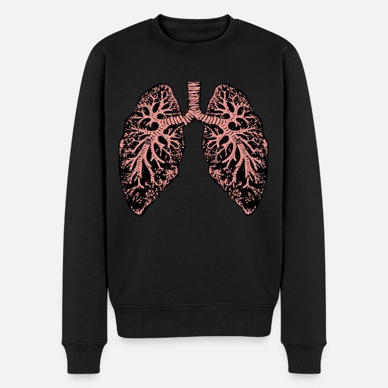 Anatomie du dessin des poumons - Pull Premium bio Homme - noir